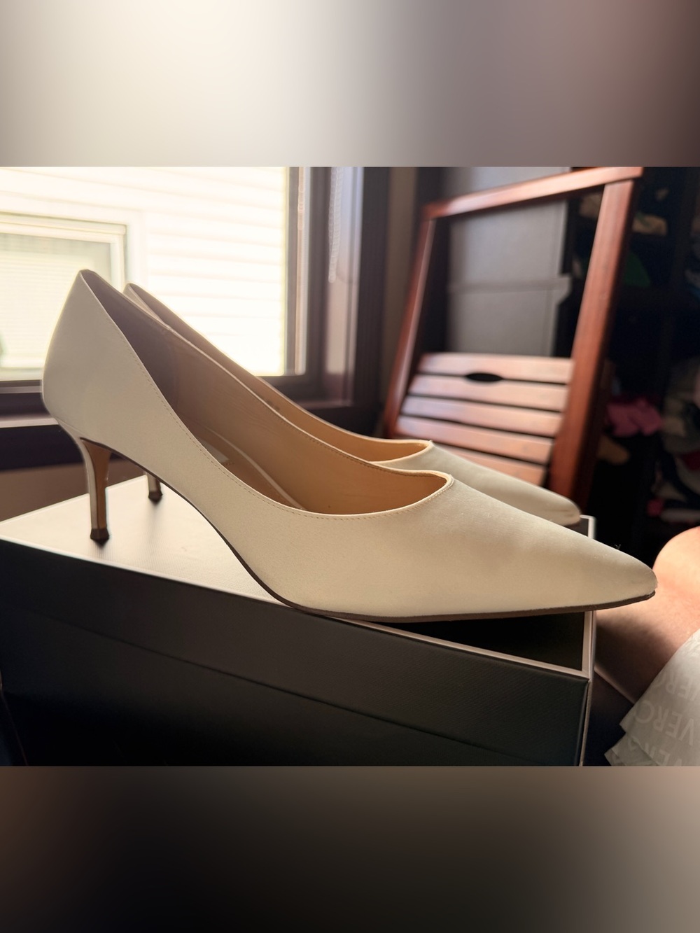 Nina Ivory Luster Satin Wedding Pumps/ Heels 10